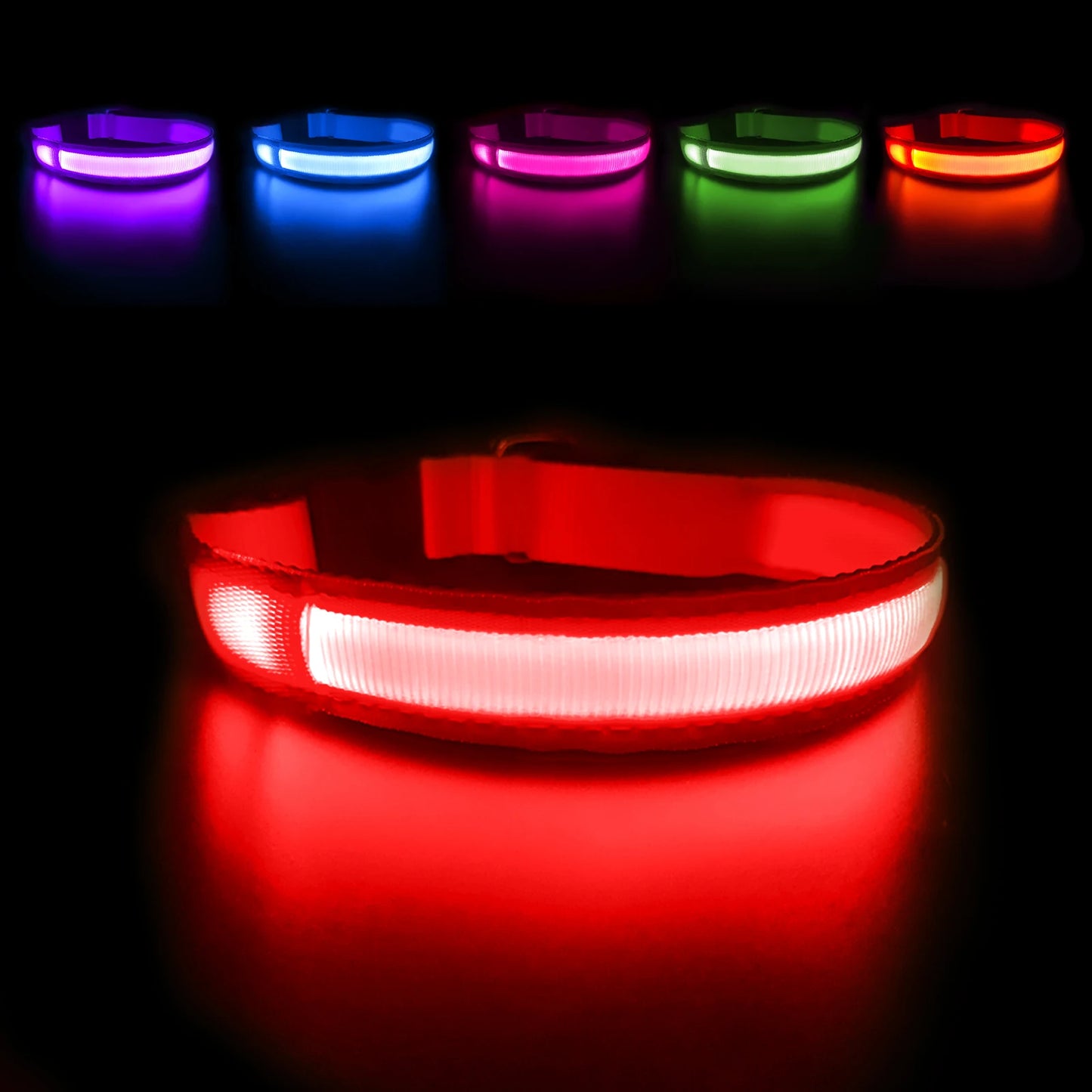 LED Dog Collar Supplies Dog Collar Waterproof Safety Glow Necklace Flashing Lighting Accessories