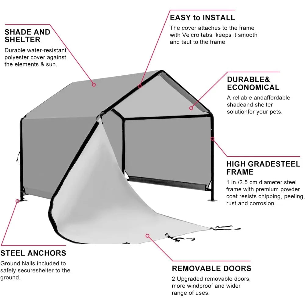 XLarge Outdoor Dog House 4x4 Waterproof Canopy Shelter for Large Dogs