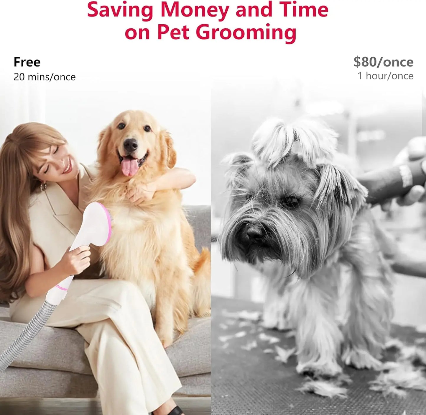 Multi-Functional Pet Grooming Kits Hair Vacuum For Dogs, Cats & More