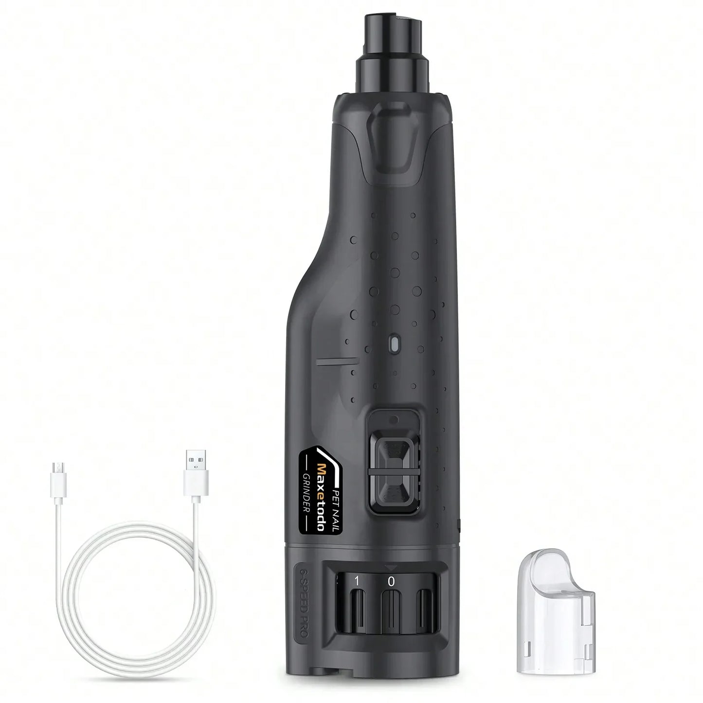 Quiet 6 Speed USB Rechargeable Electric Dog Nail Grinder with LED Lights for All Dog Sizes