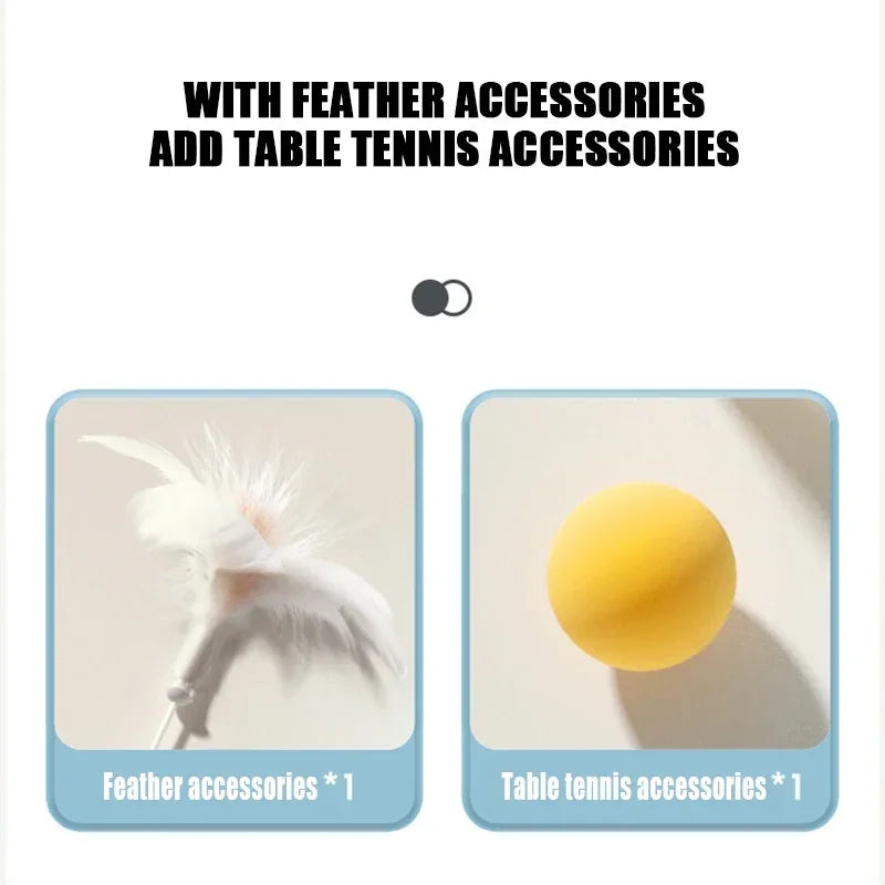 Gravity Table Tennis Cat Toy with Catnip Ball for Self-stimulation Cat