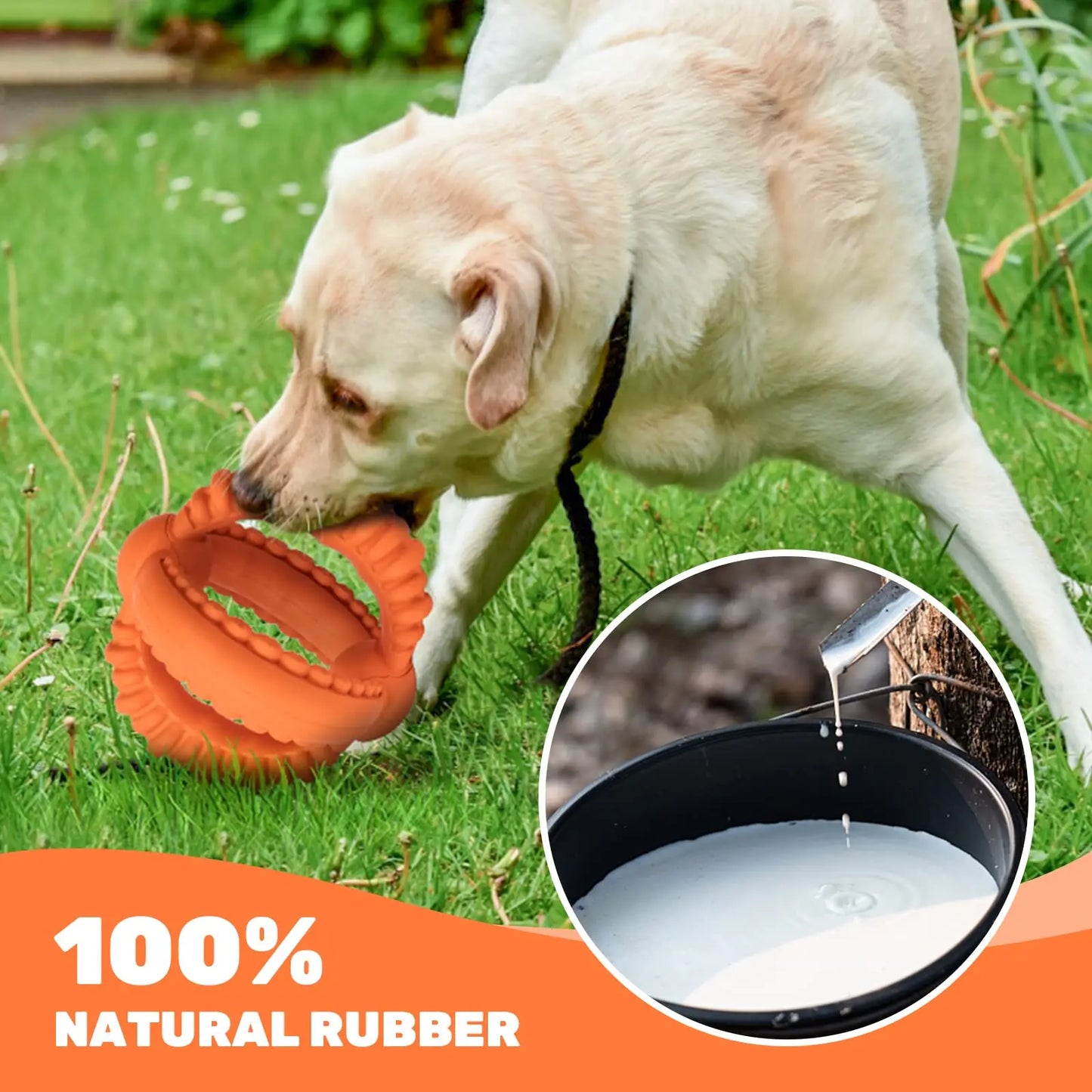 Interactive Dog Tug of War Toy with Detachable Rings Natural Rubber Chew Toys for Large Dogs