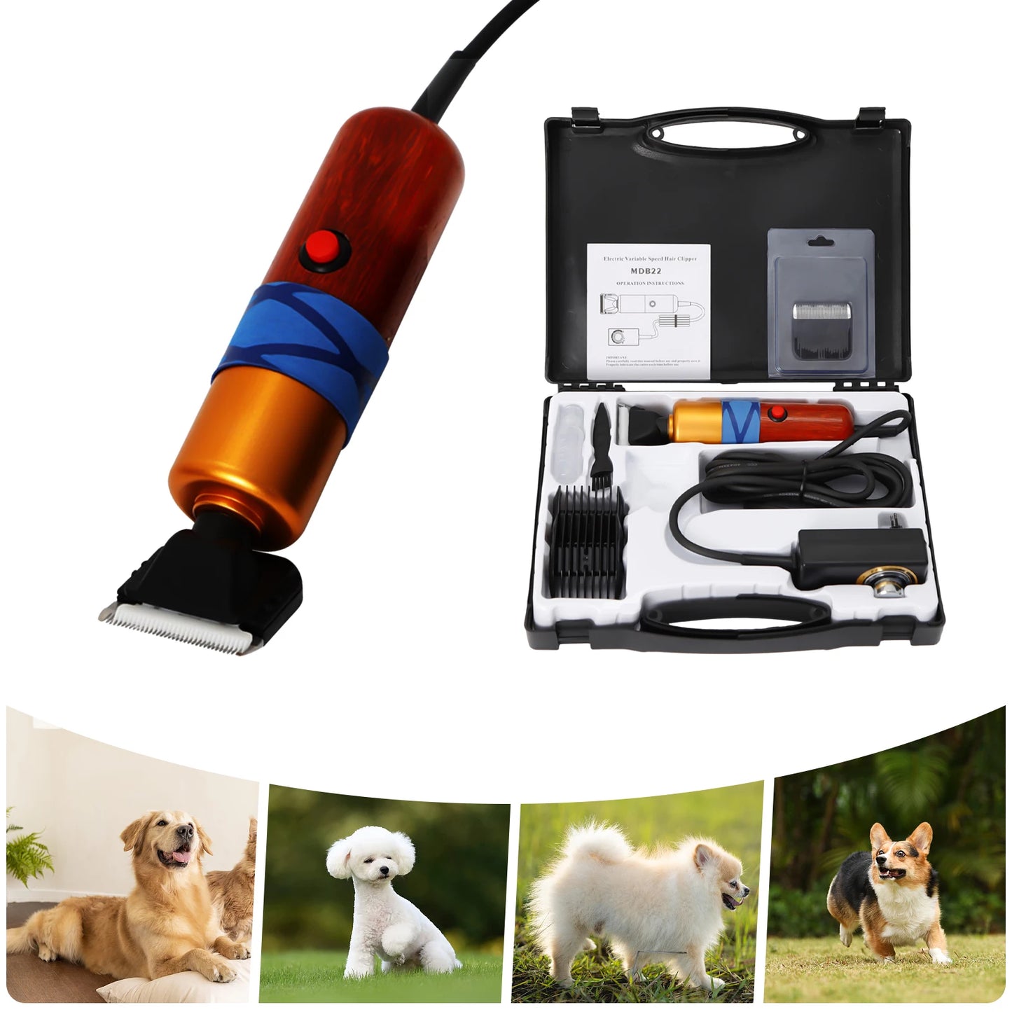 Pet Hair Clipper Low Noise High-efficiency Speed Hair Shearing For Dogs or Cats