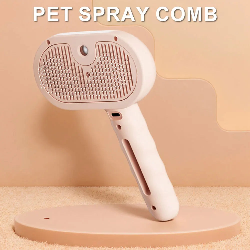 3 in 1 Cat Steam Brush Rechargeable Pet Grooming Brush with Release Button for Cats Dogs and Small Animals