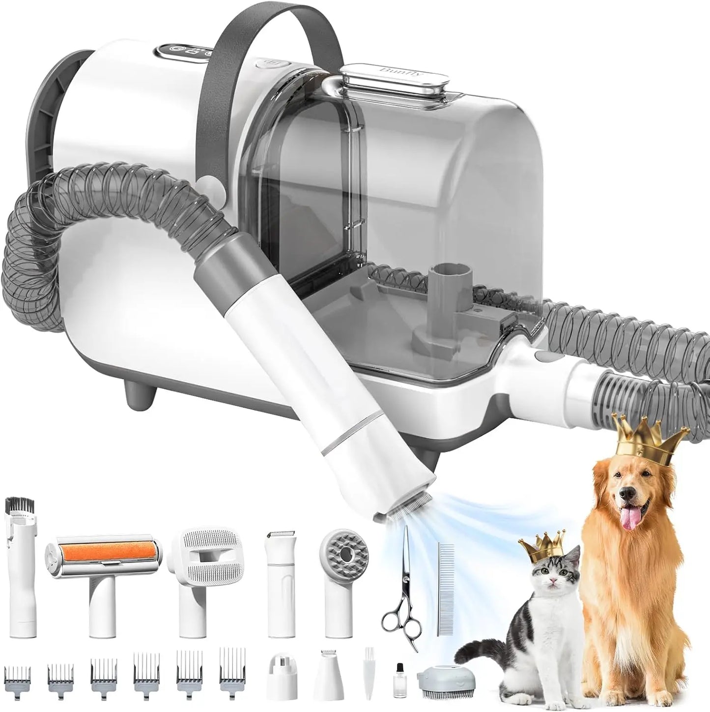 Dog Hair Vacuum, Pet Grooming Kit, 99% Pet Hair Removal, 3.5L Capacity, 16 Grooming Tools for Dogs, Cats & More, Home Cleaning