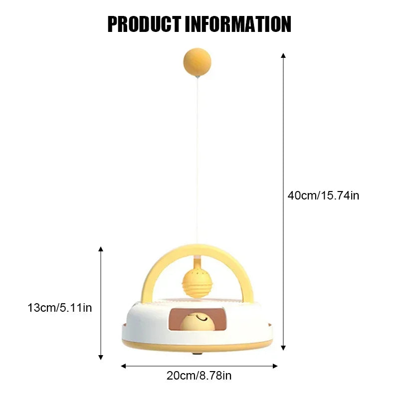 Gravity Table Tennis Cat Toy with Catnip Ball for Self-stimulation Cat