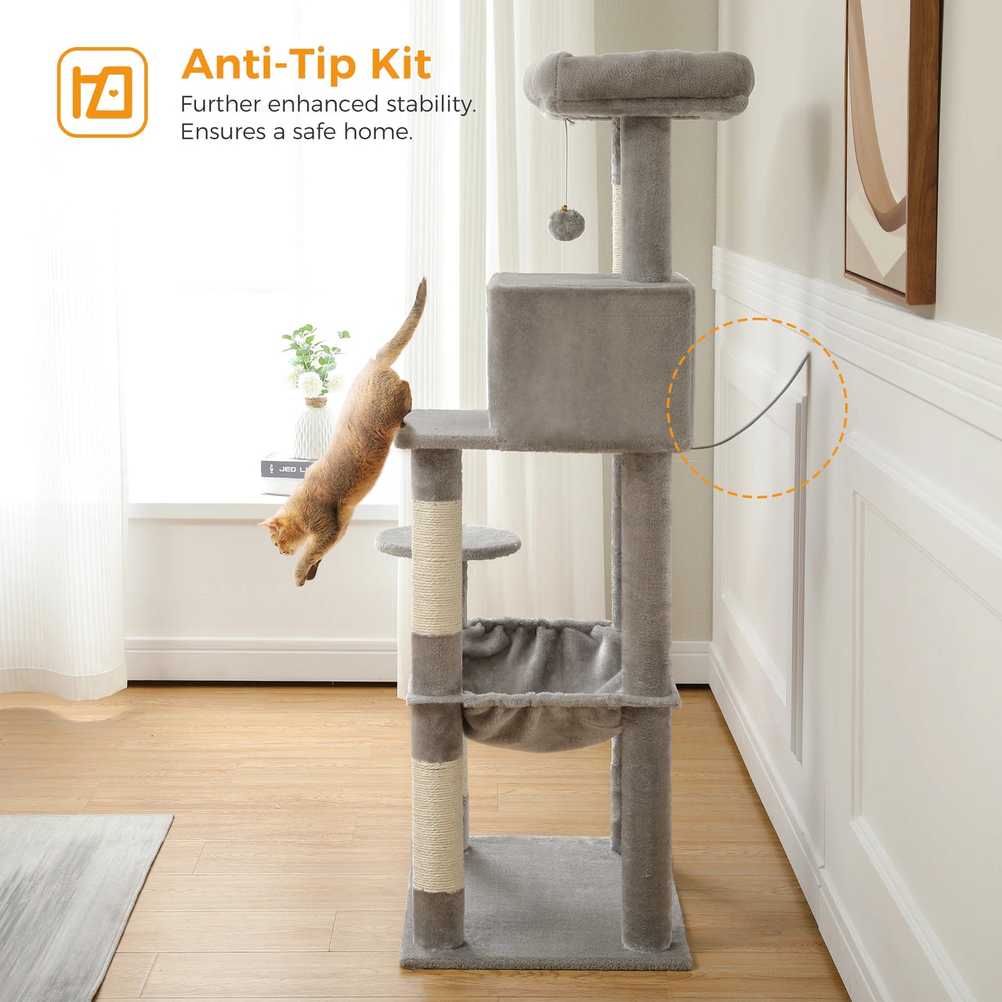 Cat Tree for Indoor Cats 5-Level Cat Tower for Large Cats