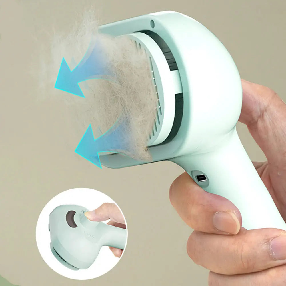 3 in 1 Cat Steam Brush Rechargeable Pet Grooming Brush with Release Button for Cats Dogs and Small Animals