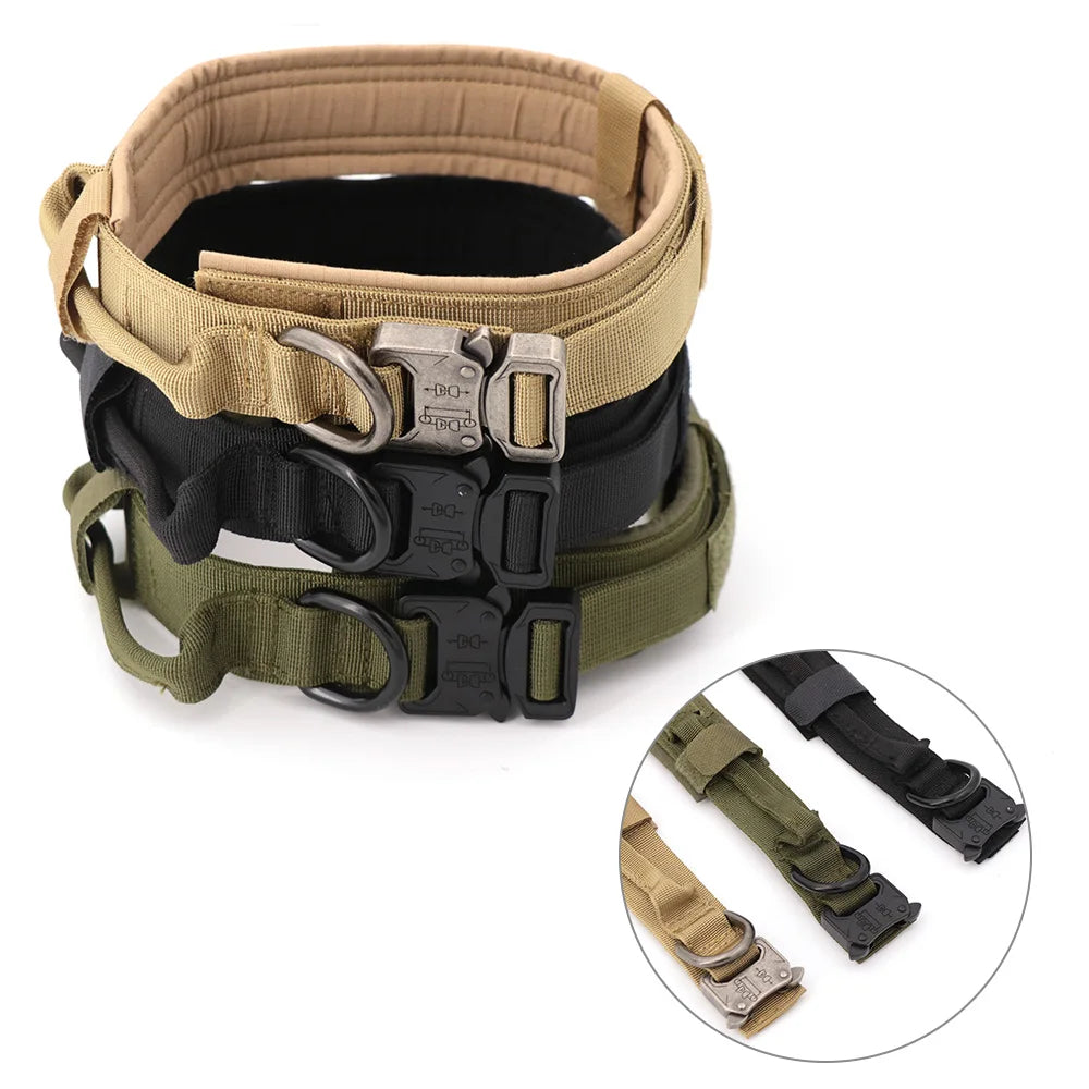 Dog Training Collar Adjustable Tactical Dog Collar And Leash Set Control Handle Pet Lead Collar For Small & Big Dogs