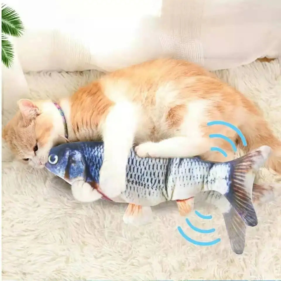 Cat USB Charger Toy Fish Interactive Electric floppy Fish Cat toy Realistic Pet Cats Chew Bite