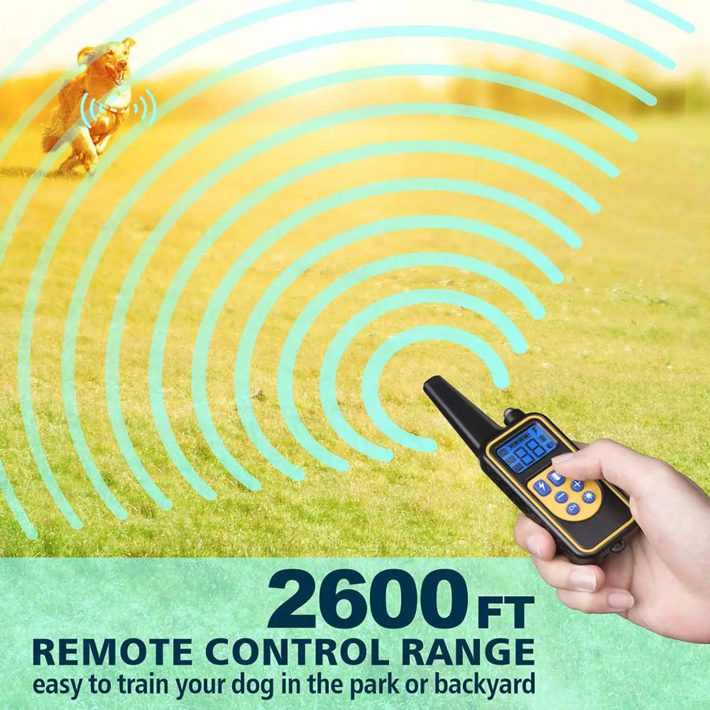 Electric Dog Training Collar, Waterproof With Remote Control Rechargeable Anti Barking Device All Dogs Size