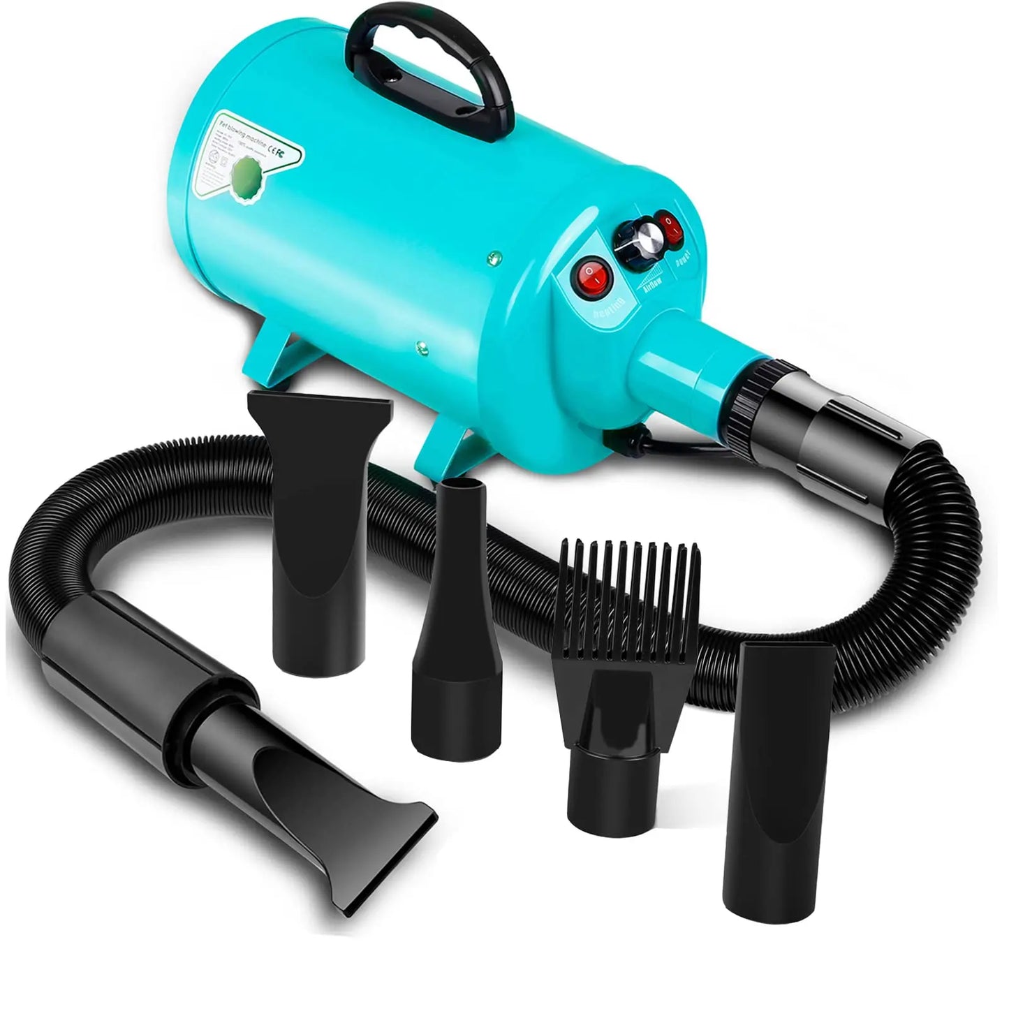 Dog Hair Dryer 3.8HP 2800W Powerful Pet Grooming Blower with Heat and Adjustable Speed