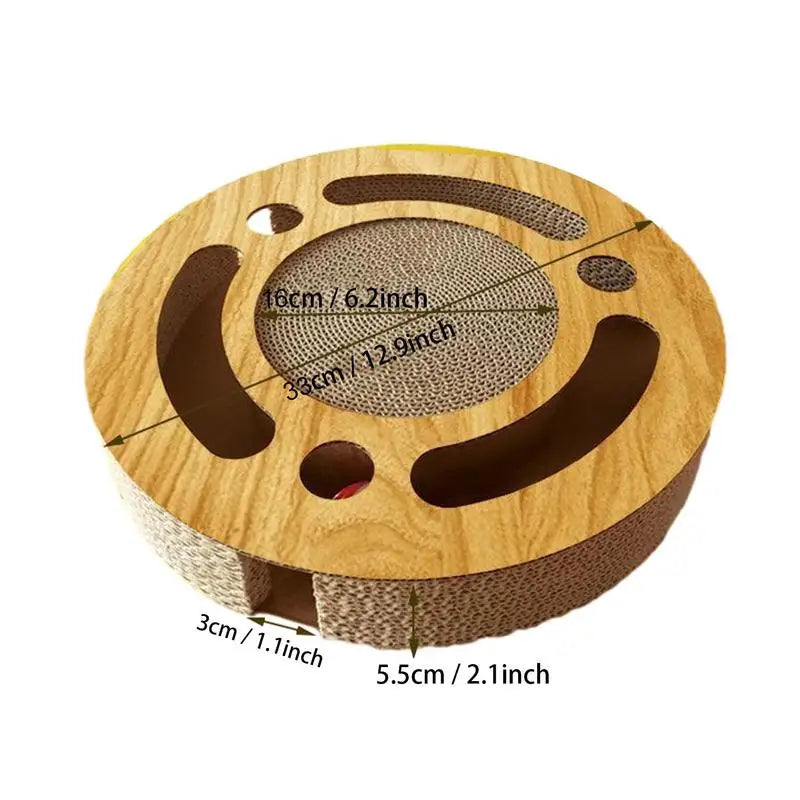 Round Cat Scratcher With Ball Cat Scratching Board Turntable Corrugated Paper Pet Scratching Turntable