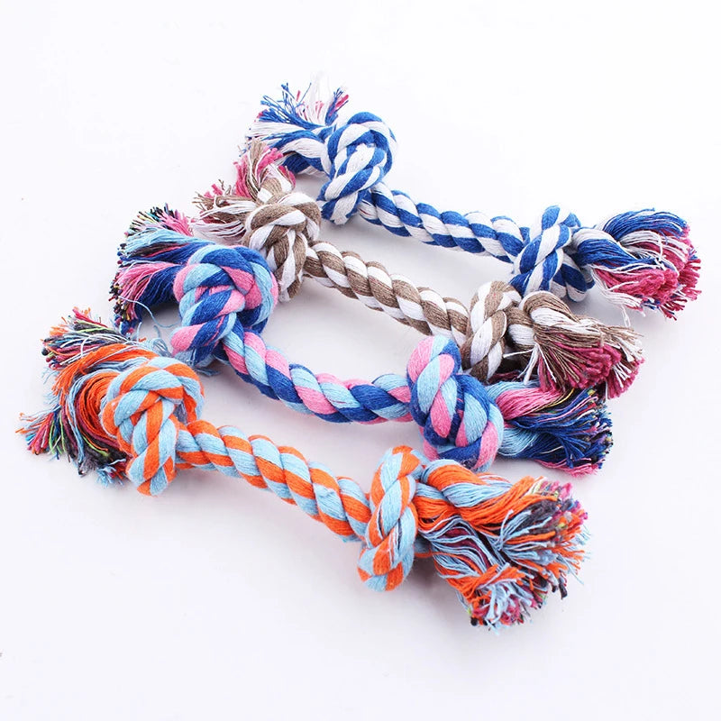 Engaging and Vibrant Double Knot Durable Cotton Rope Dog Toy