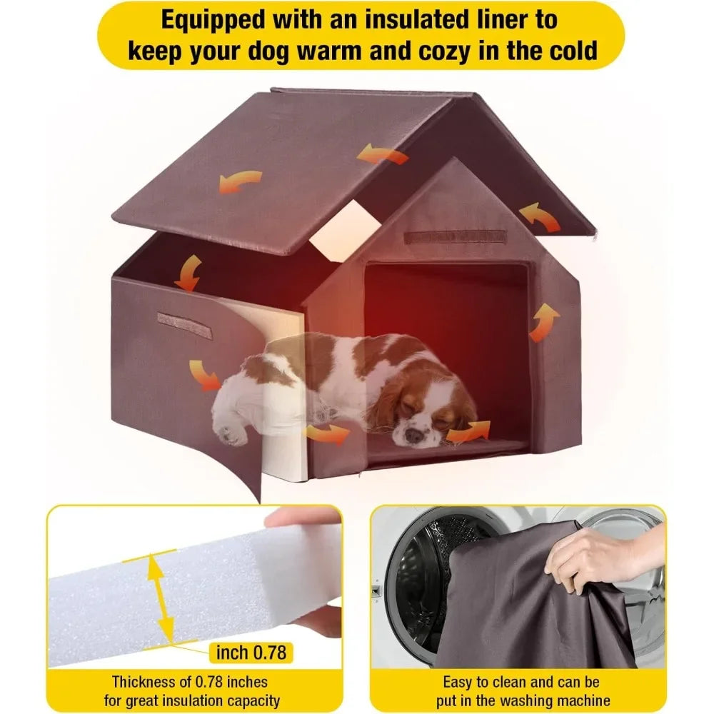 Dog House Outdoor, Insulated Dog Kennel