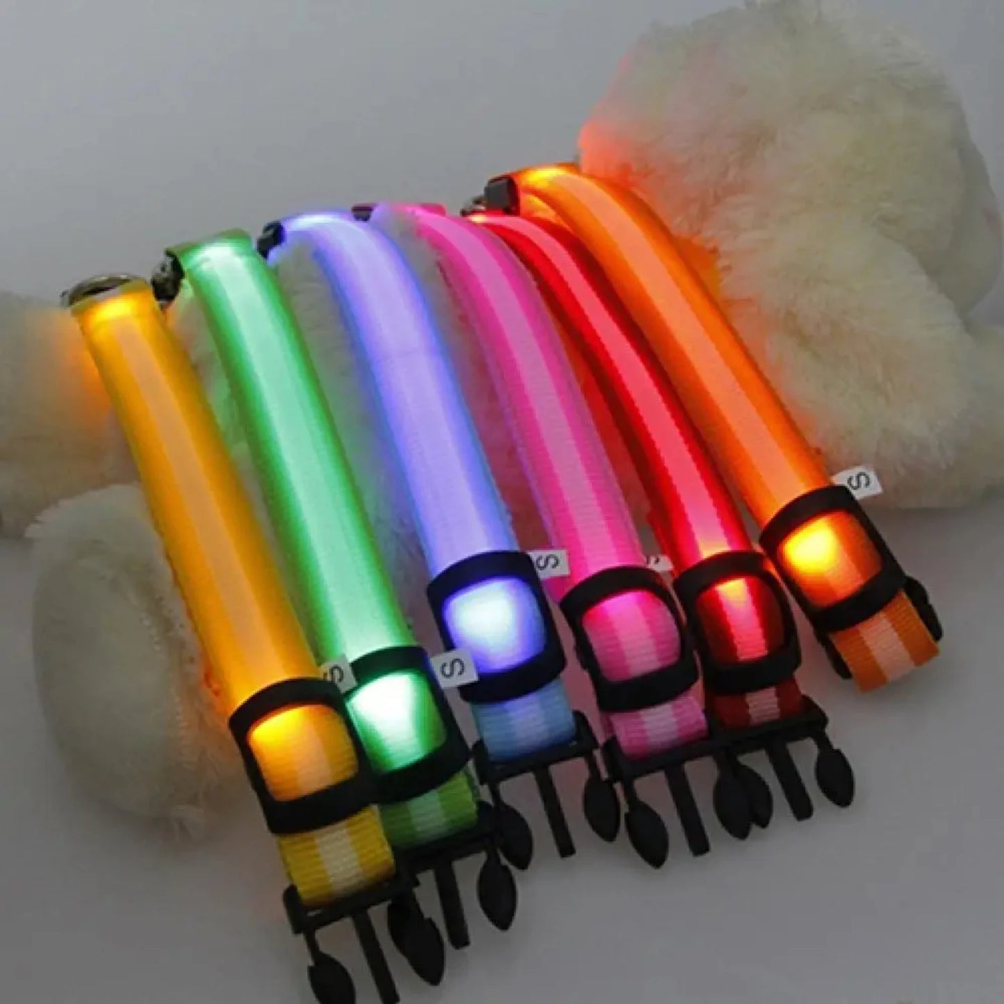 LED Dog Anti-lost Collar Glowing Luminous LED Light Pet Collar Collar