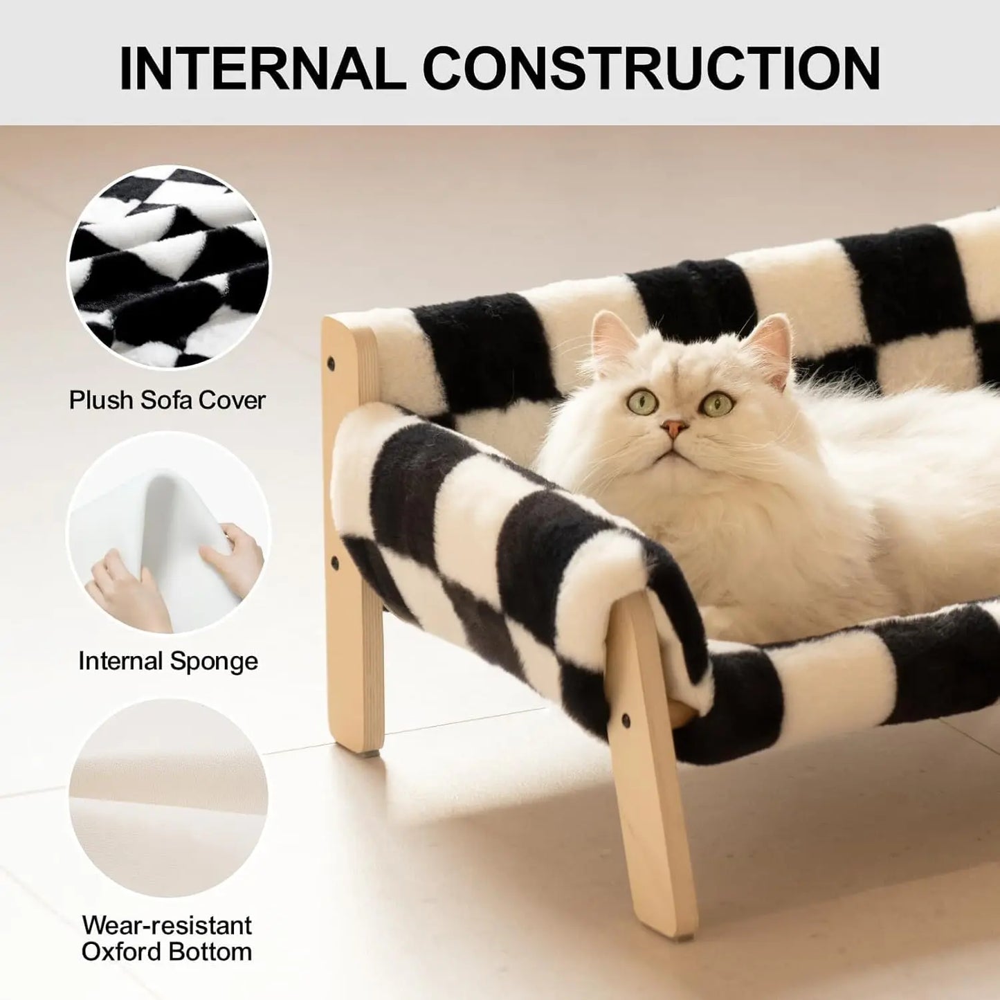 Mewoofun Elevated Cat Couch Bed With Removable Cover