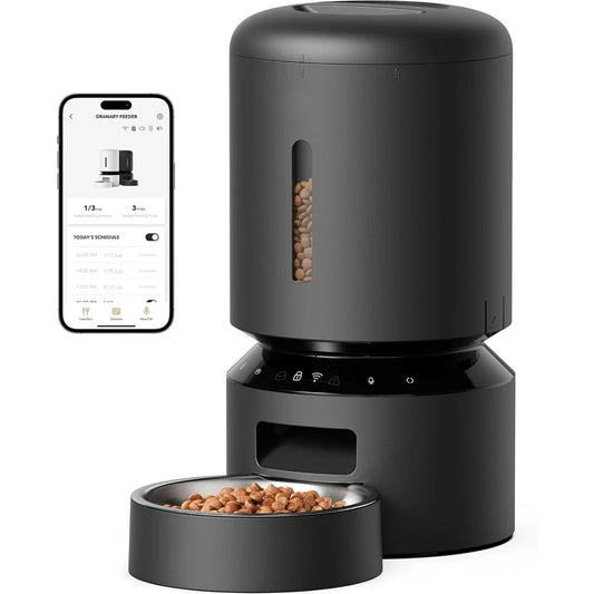 Automatic Cat Feeder 5G WiFi Timed Dog Feeder with Freshness Preservation 5L Capacity and Low Food Sensor