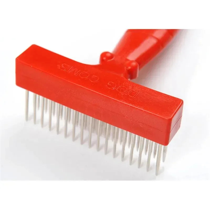 Double Row Stainless Steel Grooming Comb for Dogs and Cats Durable Undercoat Rake Brush
