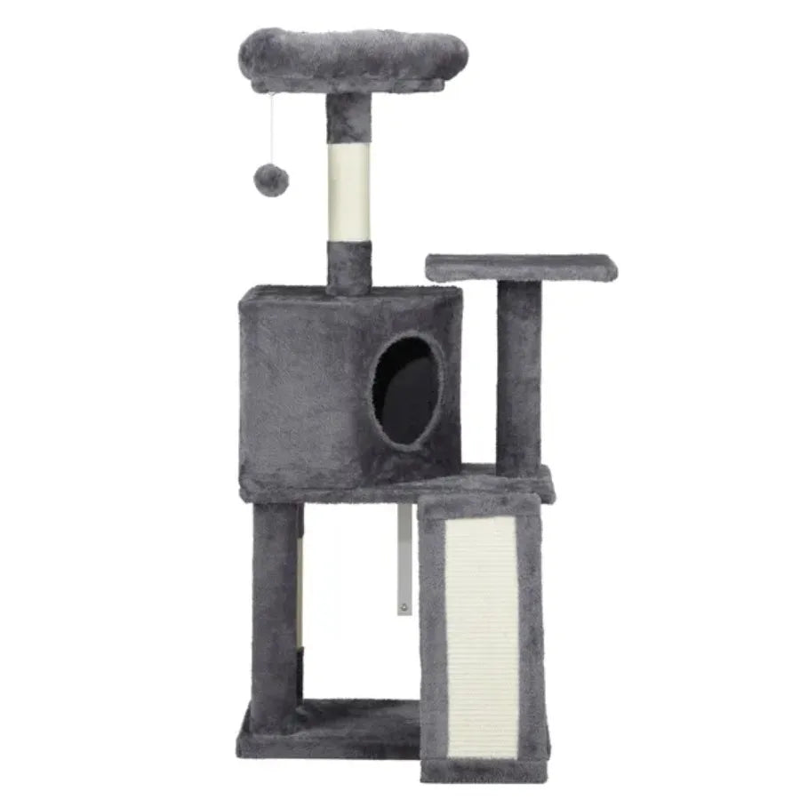 47 inch Cat Tree Cat Tower for Indoor Cats Cat House with Padded Platform Bed