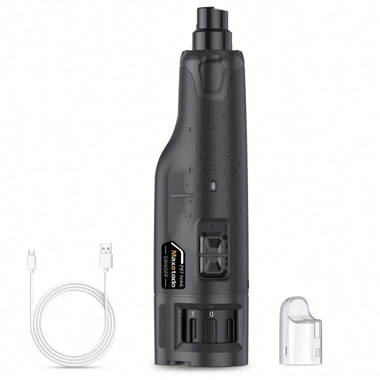 Quiet 6 Speed USB Rechargeable Electric Dog Nail Grinder with LED Lights for All Dog Sizes