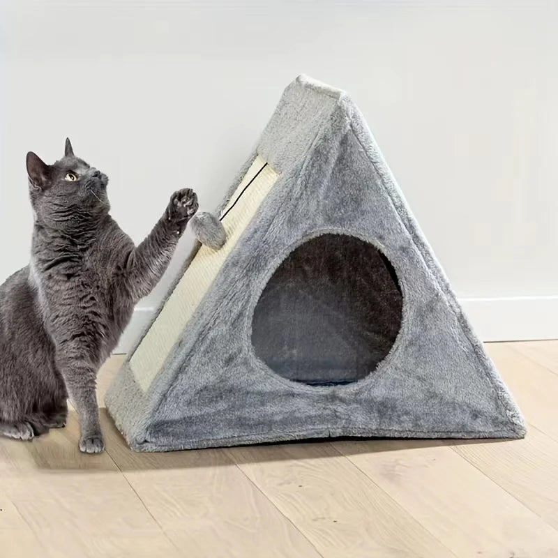 Cozy Cat Bed Under Fifteen Pounds With Scratching Board