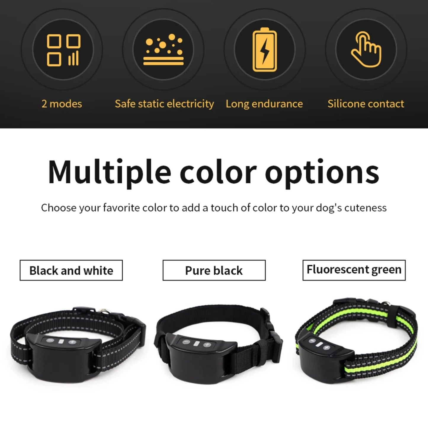 Dog Auto Anti-Bark Collar USB Rechargeable Training Collars Safety Static Shock Humane