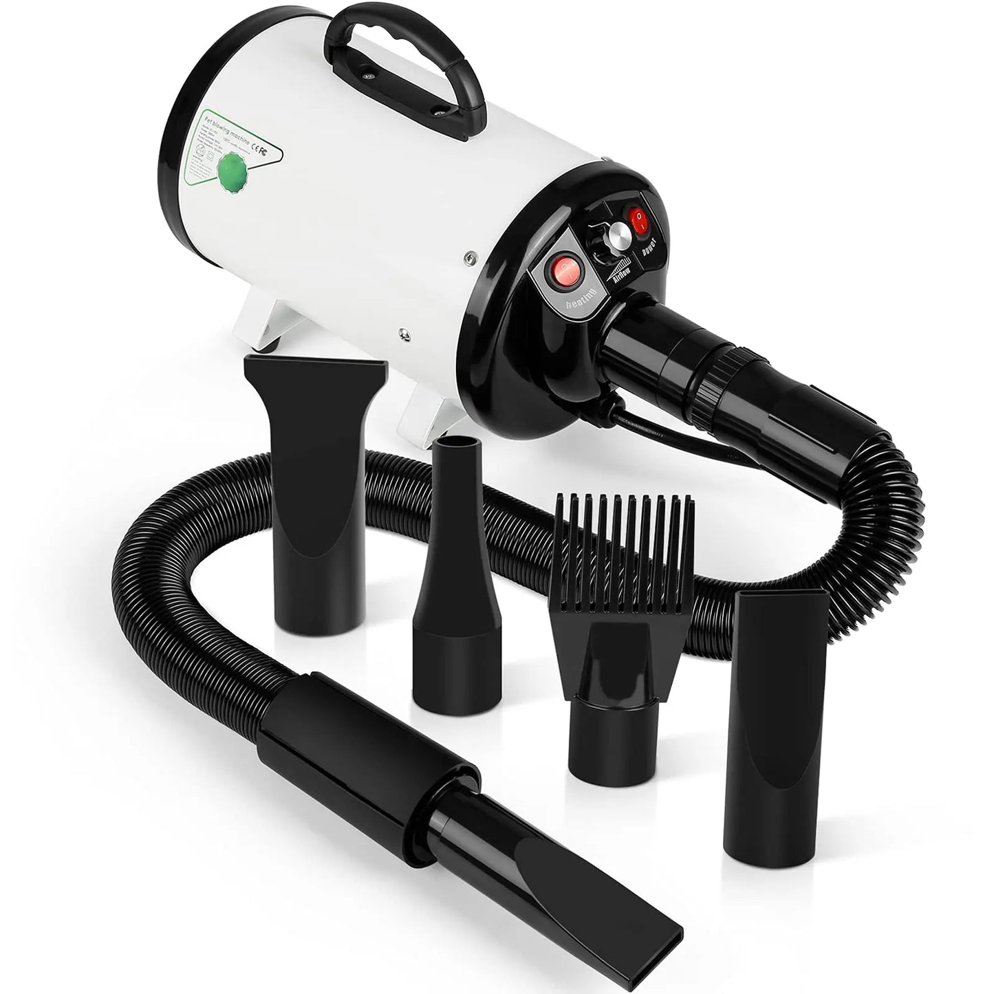 Dog Hair Dryer 3.8HP 2800W Powerful Pet Grooming Blower with Heat and Adjustable Speed