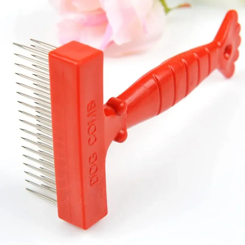 Double Row Stainless Steel Grooming Comb for Dogs and Cats Durable Undercoat Rake Brush