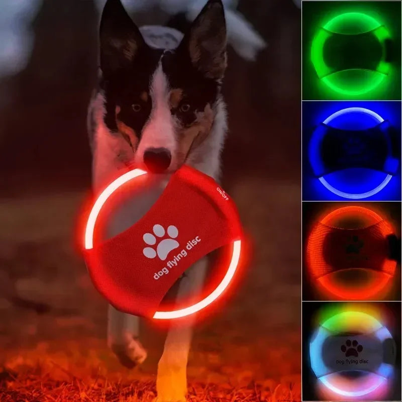 Dog Flying Discs 3 Modes Light Glowing LED luminous Training Interactive Toys