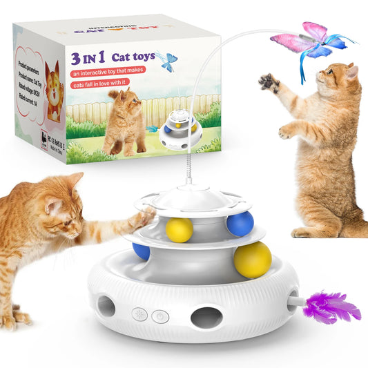 Chargeable Interactive Cat Laser Puzzle Pet Toy Automatic USB Teaser with Feather