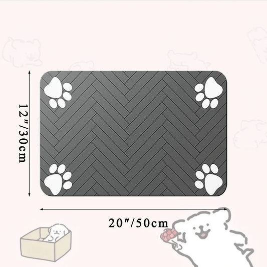 Pet Feeding Mat with Waterproof Rubber Backing Quick Dry Absorbent Placemat for Dog and Cat Food Water Bowl