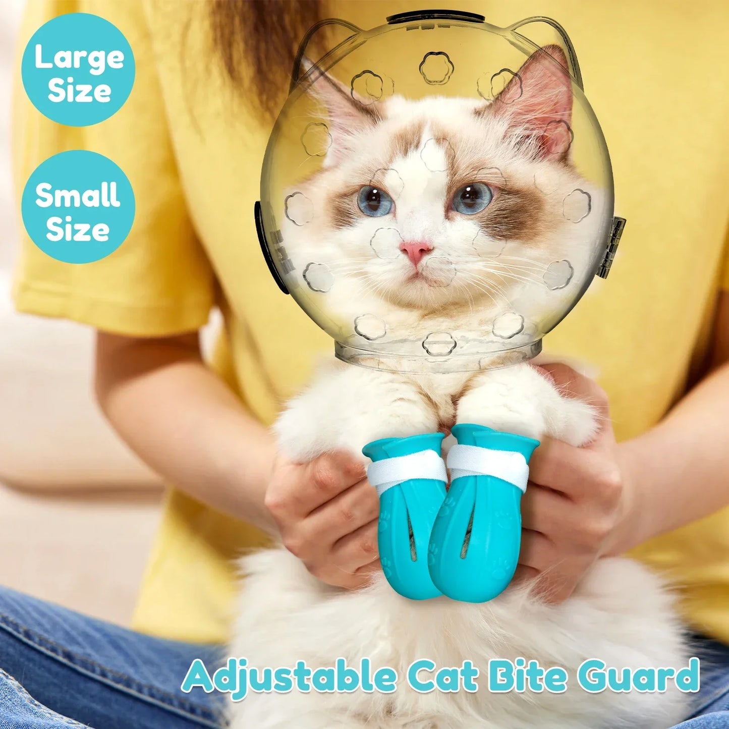 Cat Muzzle Breathable Transparent Anti-Bite Protective Space Hood