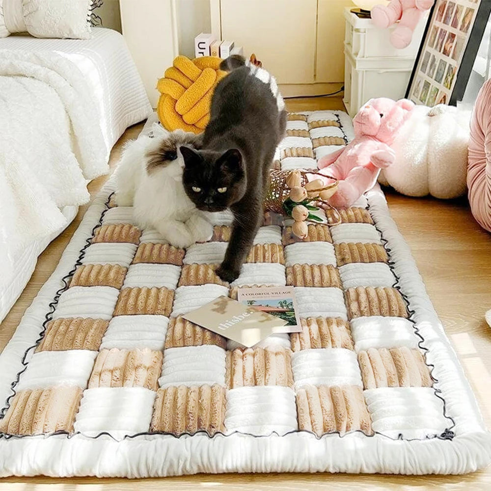 Bed Mat Warm Pet Scratchable Blanket, Anti-slip Washable Cushion Sofa Couch Cover Protector For Large Pets