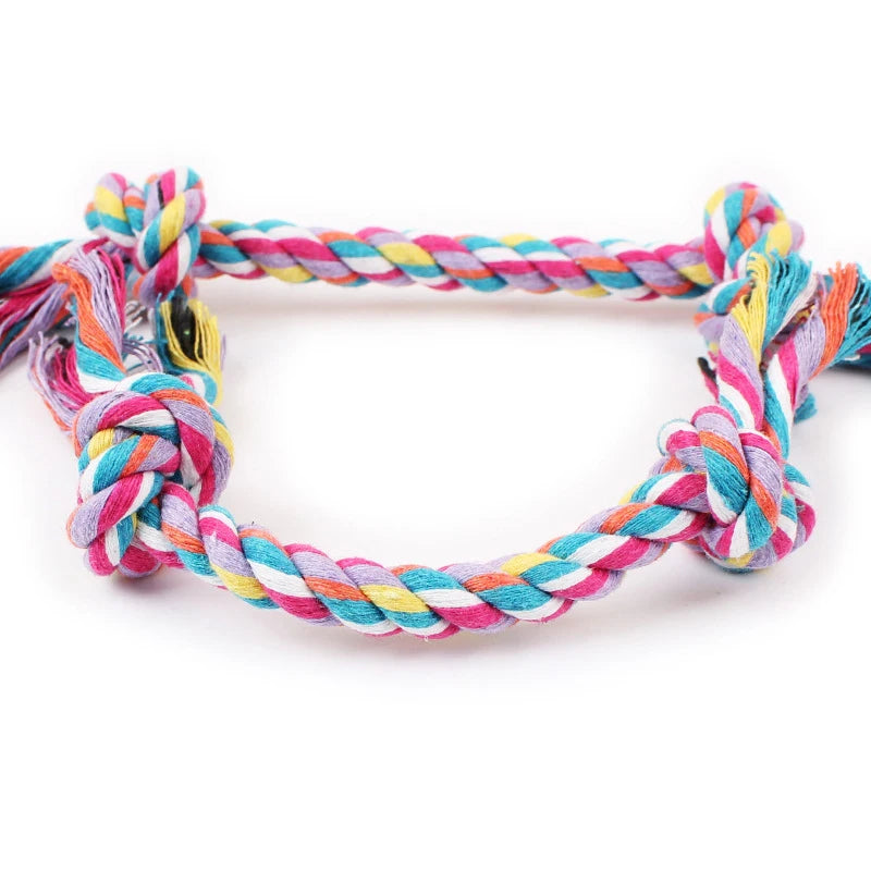 Engaging and Vibrant Double Knot Durable Cotton Rope Dog Toy