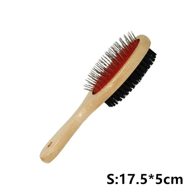 1PCs Double-sided Pet Comb Big Dog Brush Beauty Comb for Cats Dogs Hair Removal Soft Brush Wooden Pet Comb Grooming Dog Supplies