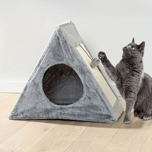 Cozy Cat Bed Under Fifteen Pounds With Scratching Board