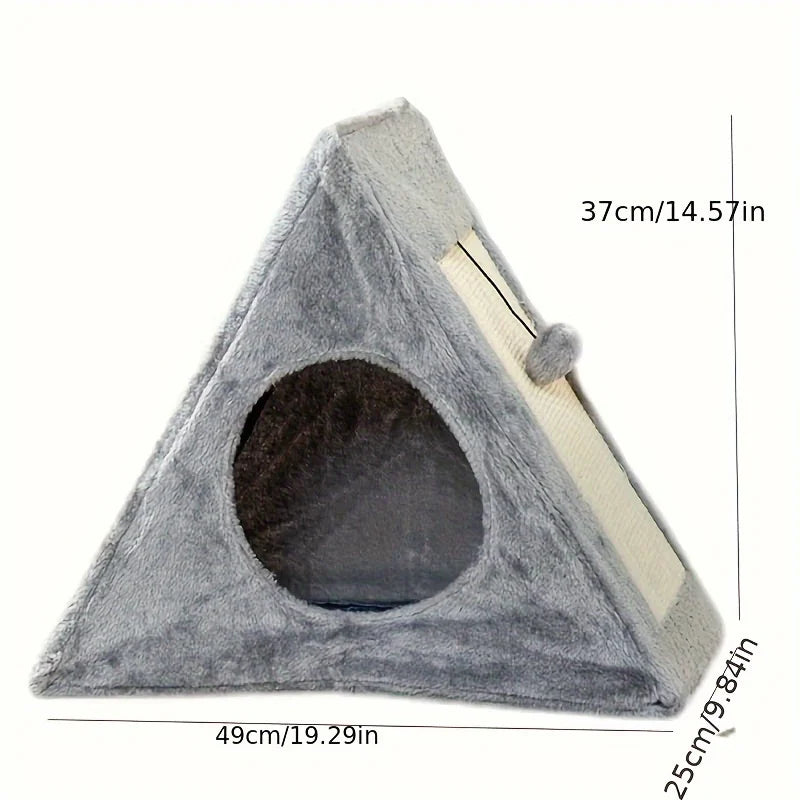 Cozy Cat Bed Under Fifteen Pounds With Scratching Board