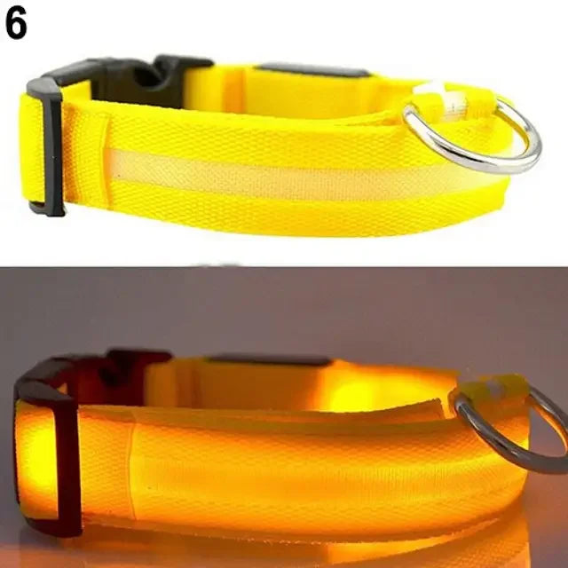 LED Dog Anti-lost Collar Glowing Luminous LED Light Pet Collar Collar