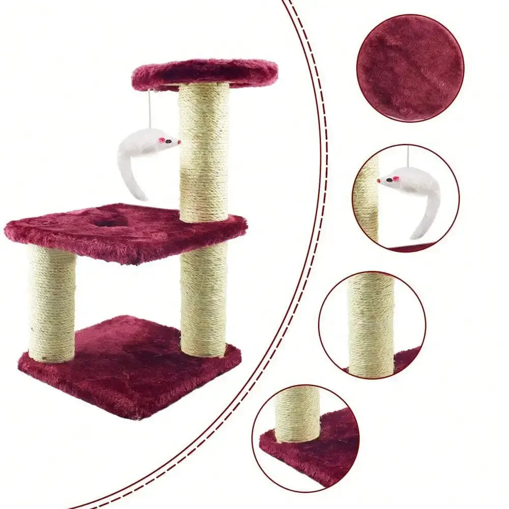 Cat Tree Condo Tower Activity Center with 2 Level Sisal Scratching Posts and Cozy Perches