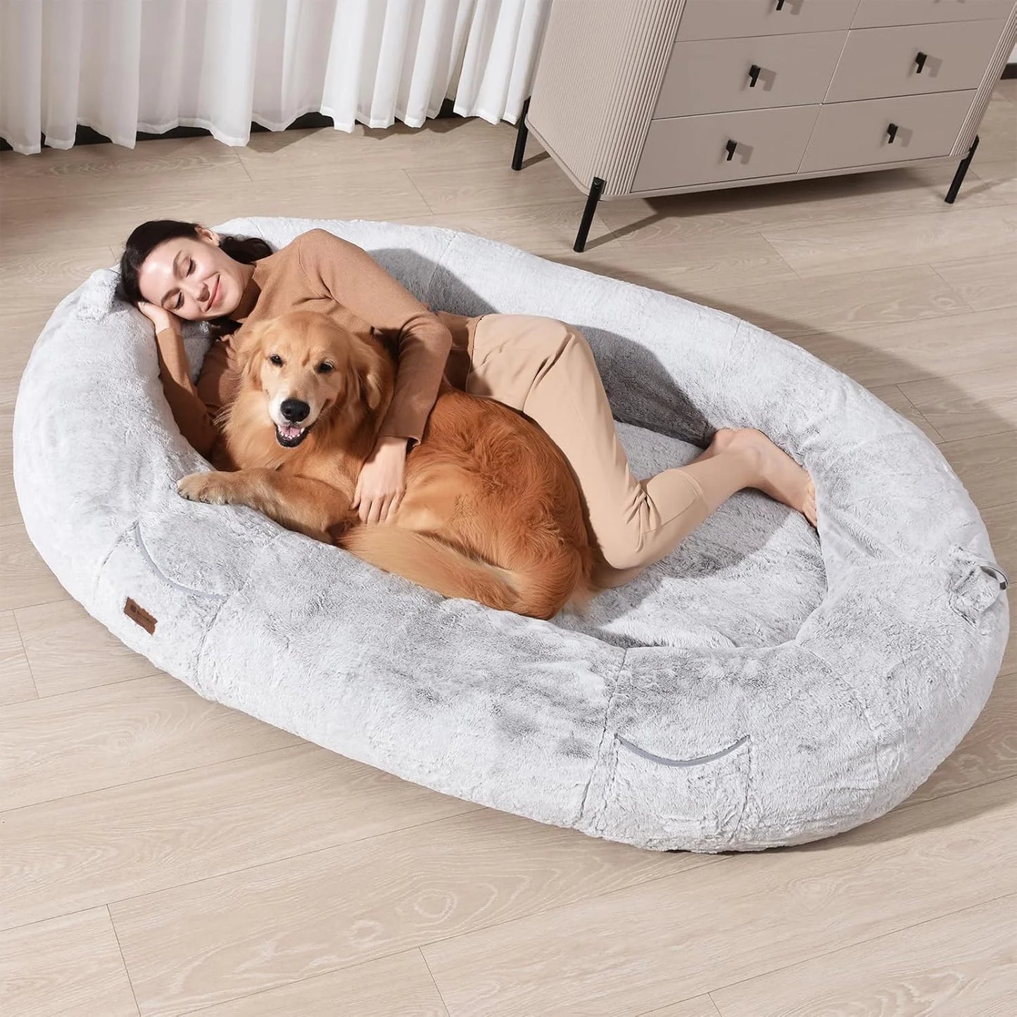 Large human dog bed Sofa adult size, extra large for children, waterproof and washable, non slip, gray 41.34inx32cm/12.6in ﻿