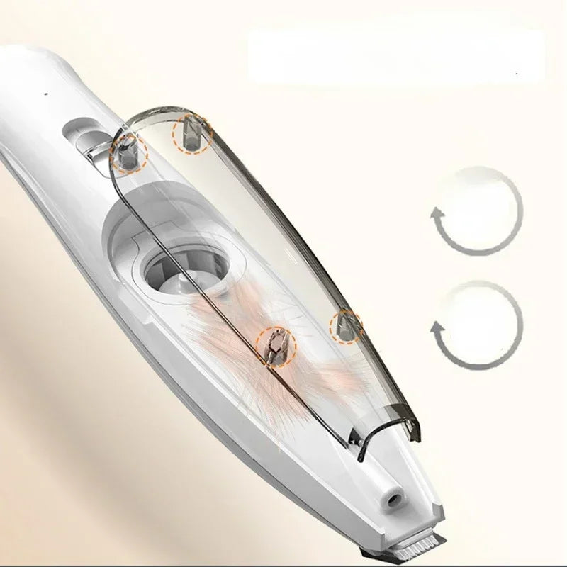 Pet Electric Hair Suction And Shaving Tool With Light For Cats And Dogs Hair Trimmer And Grooming Supplies