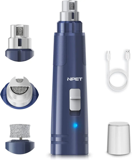 NPET Dog Nail Grinder with Guard 2 Speed Pet Nail Trimmer and LED Light for Small and Medium Dogs and Cats