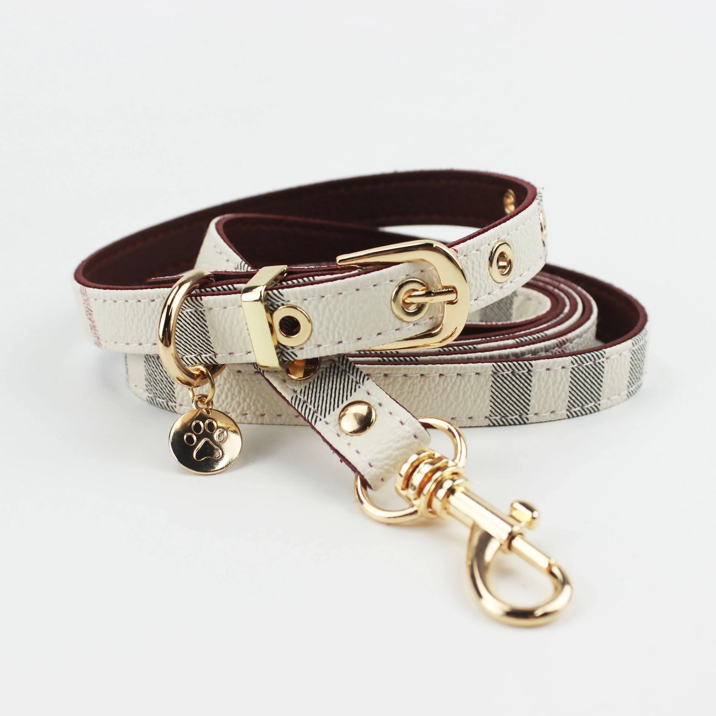 Pet Collar and Leash Set Leather Fashion Adjustable Collars