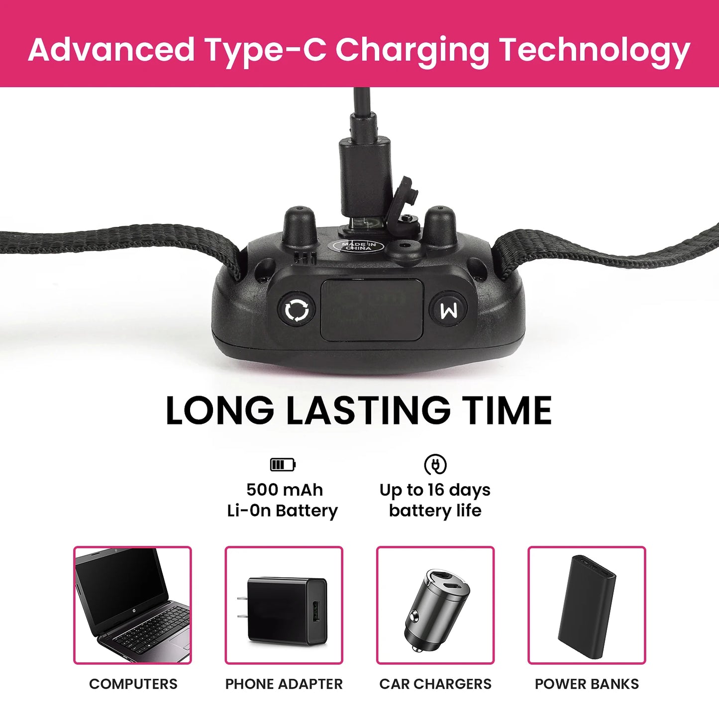 Rechargeable Bark Collar  Anti Barking Training Collar