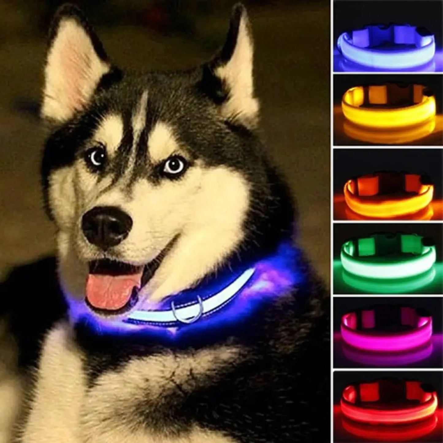 LED Dog Anti-lost Collar Glowing Luminous LED Light Pet Collar Collar