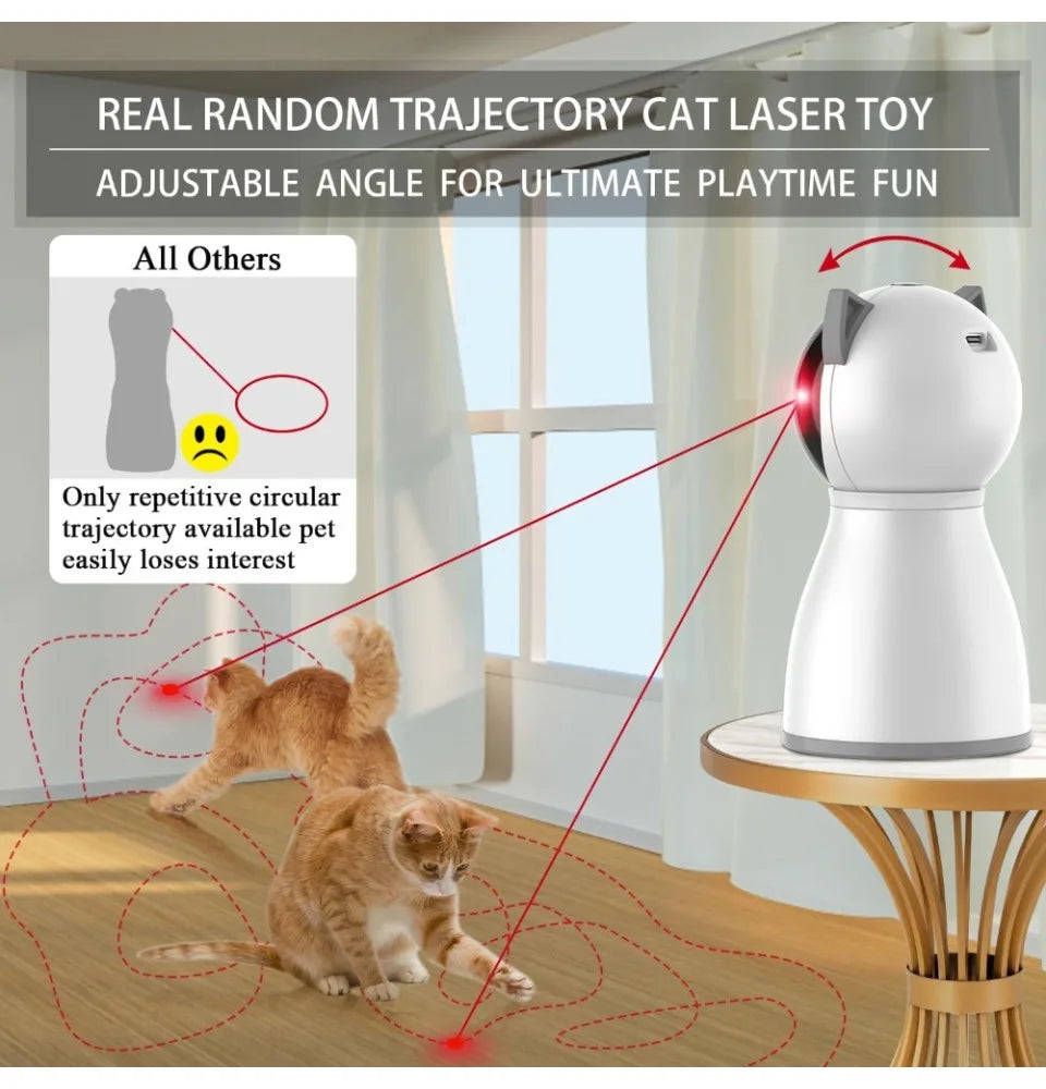 Laser Cat Toys for Indoor Cats, Real Random Trajectory Motion, Activated Rechargeable Automatic Cat Laser Toy