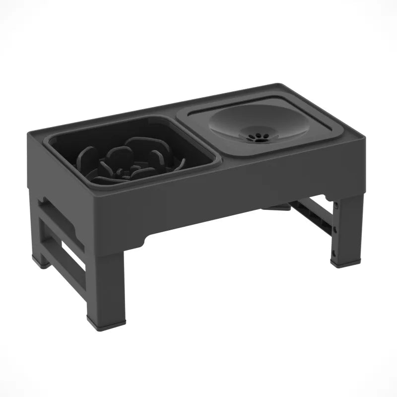 3 In 1 Stainless Steel Cat Dog Bowls Slow Feed Water