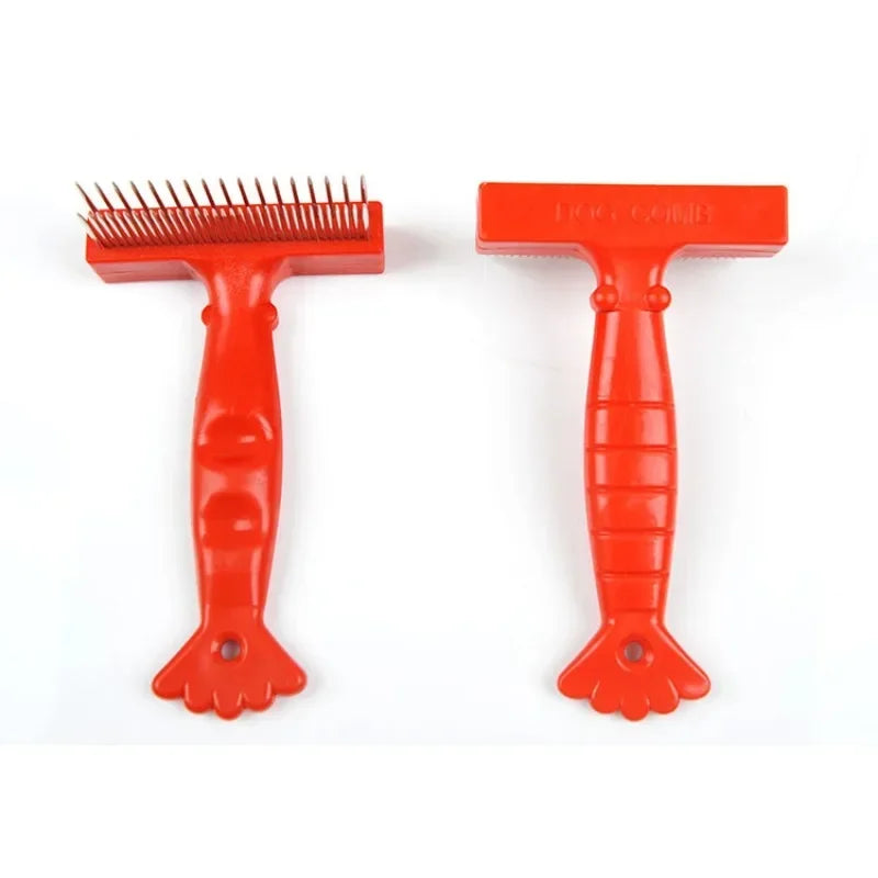 Double Row Stainless Steel Grooming Comb for Dogs and Cats Durable Undercoat Rake Brush