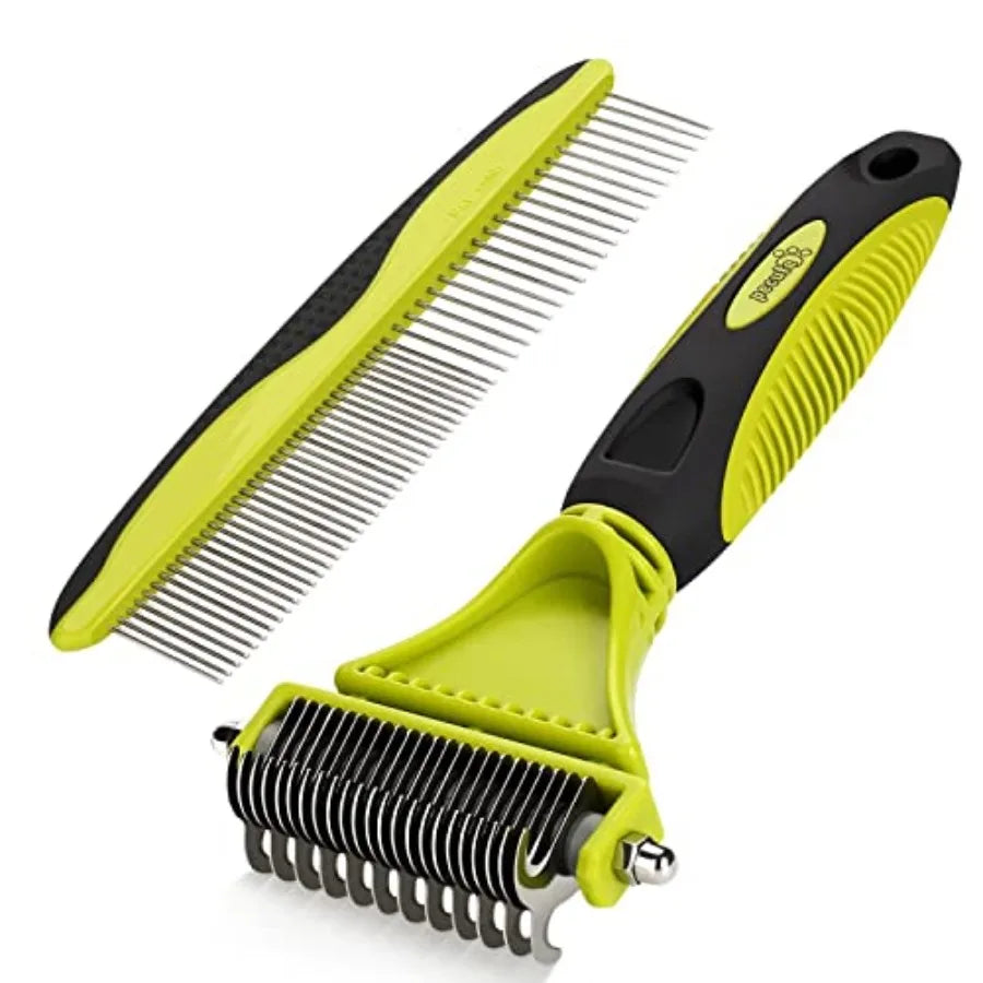 Pet Dematting Tool 2 Pack Double Sided Undercoat Rake